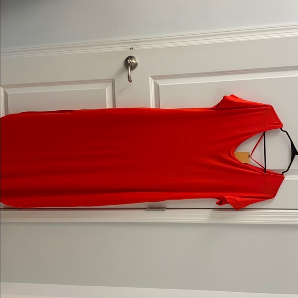 Red dress with pockets
